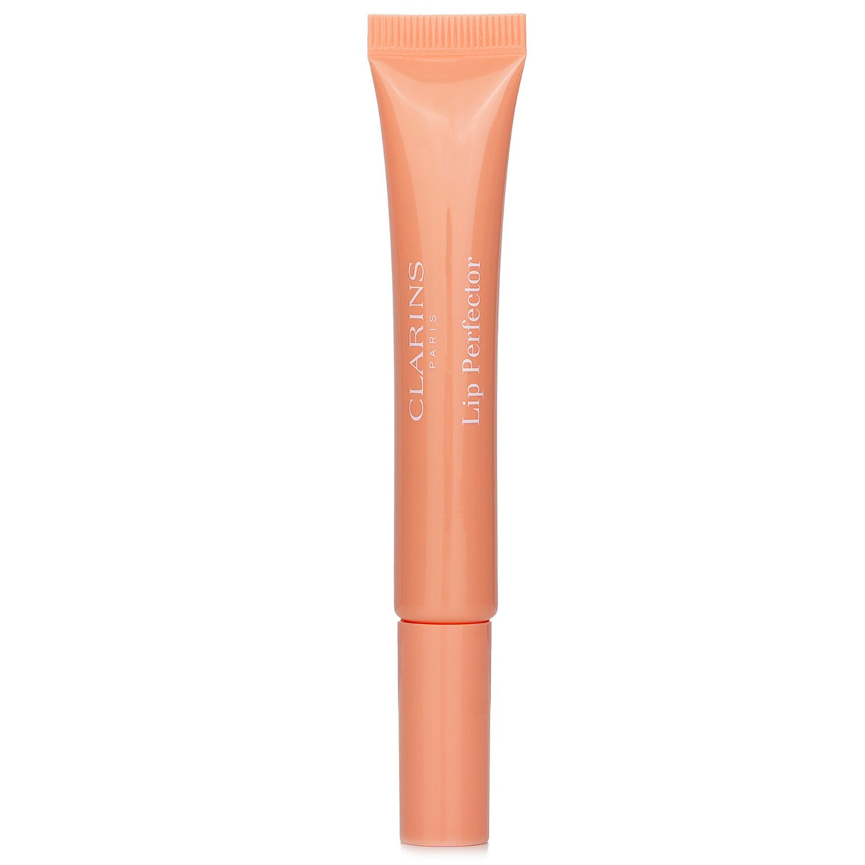 Clarins Natural Lip Perfector in #02 Apricot Shimmer, a nourishing lip enhancer for soft, glossy lips in a versatile 12ml formula.