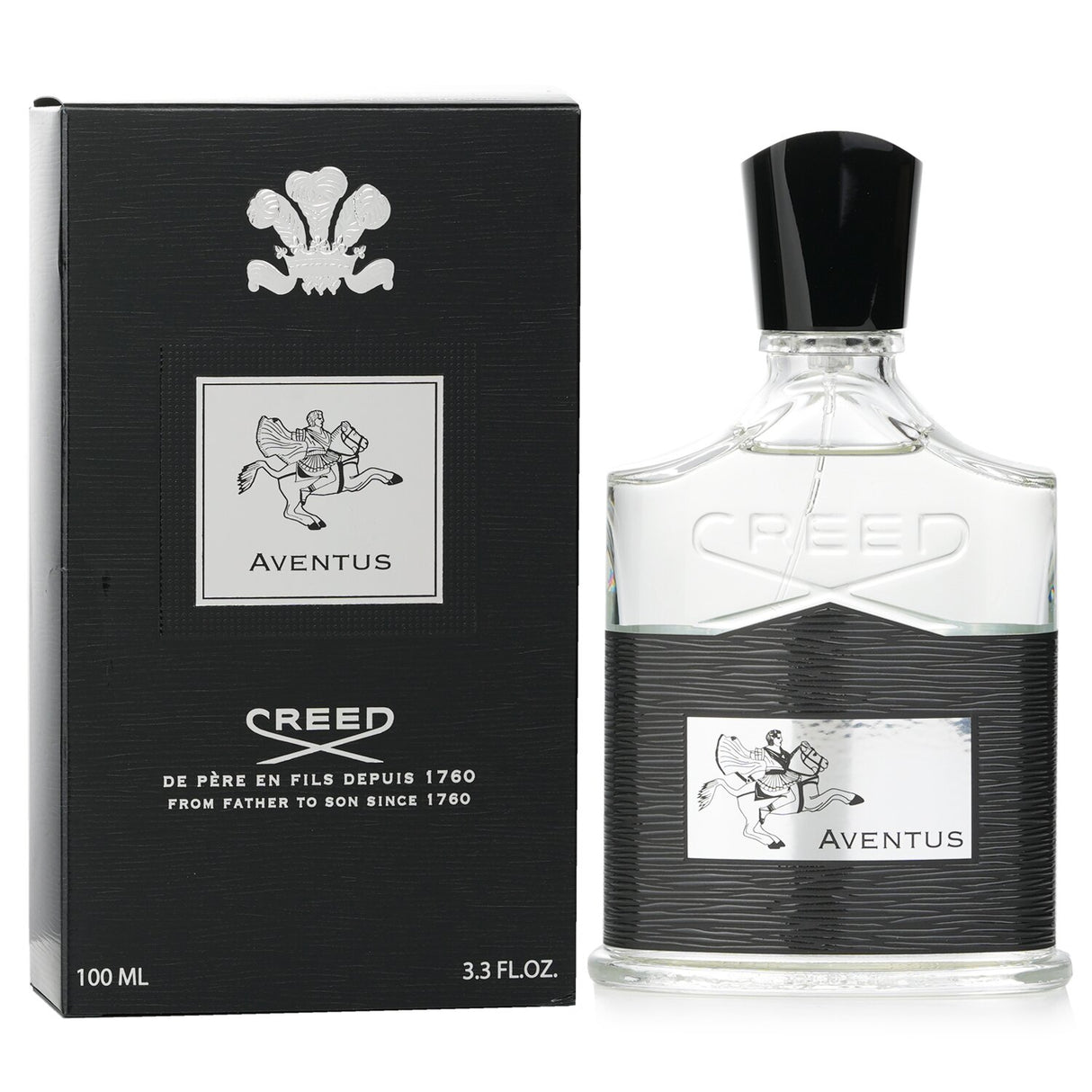 Creed Aventus Eau De Parfum, 100ml bottle featuring a chypre fruity scent with notes of bergamot, musk, and vanilla.