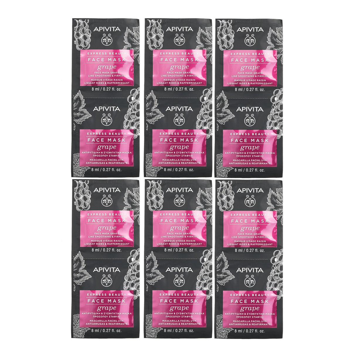 Apivita - Express Beauty Face Mask with Grape (Line Smoothing & Firming)  - 6x(2