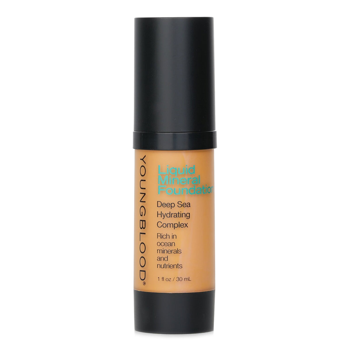 Liquid Mineral Foundation in Doe shade, 30ml; offers sheer, natural coverage with botanicals and ocean minerals for a radiant glow.