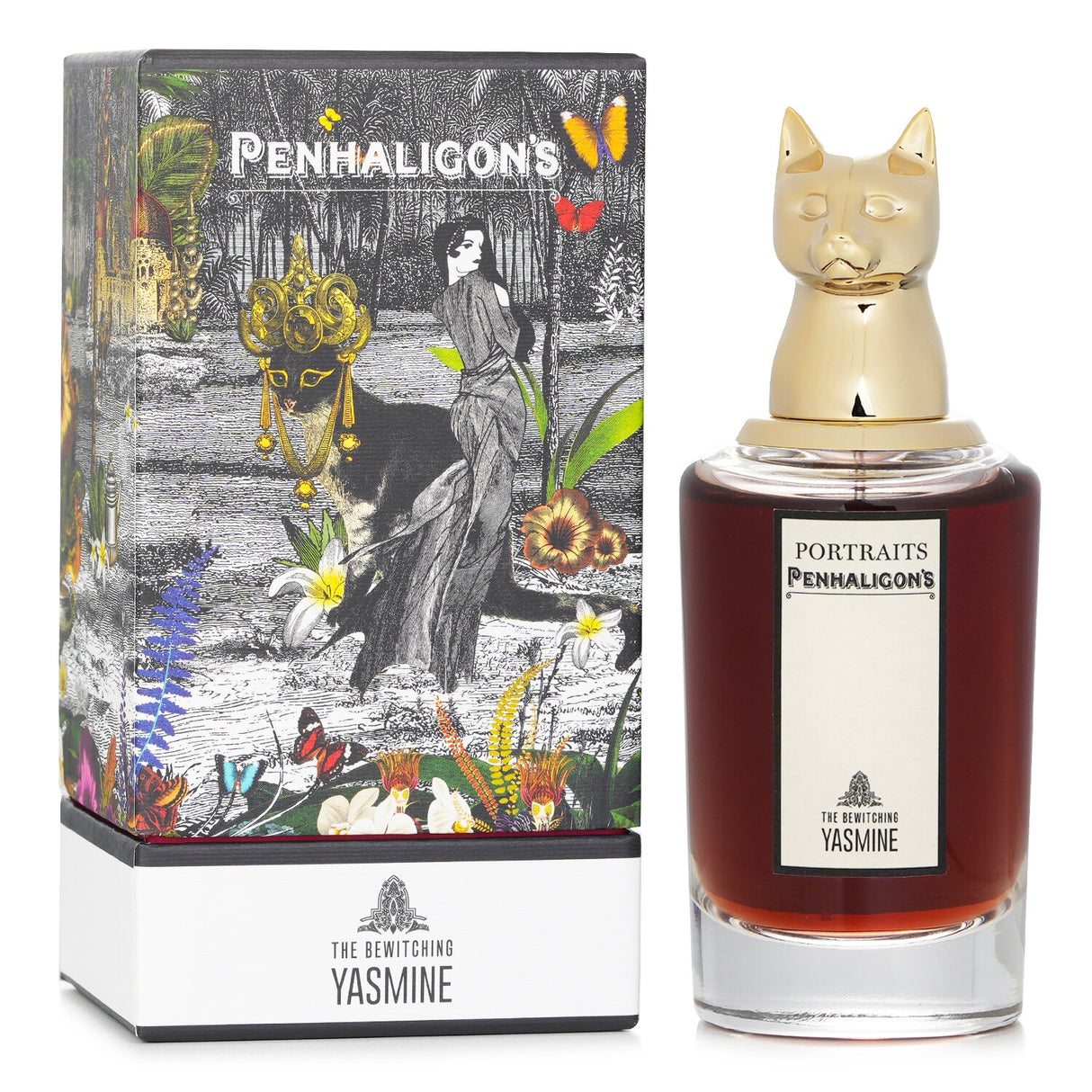 Elegant Penhaligon's Portraits The Bewitching Yasmine Eau de Parfum Spray bottle, featuring a floral and spicy fragrance blend.