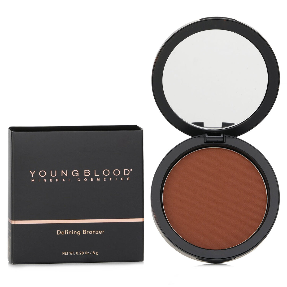 Youngblood Defining Bronzer #Truffle in 8g, a vegan bronzing powder for a seamless, sun-kissed glow with buildable coverage.