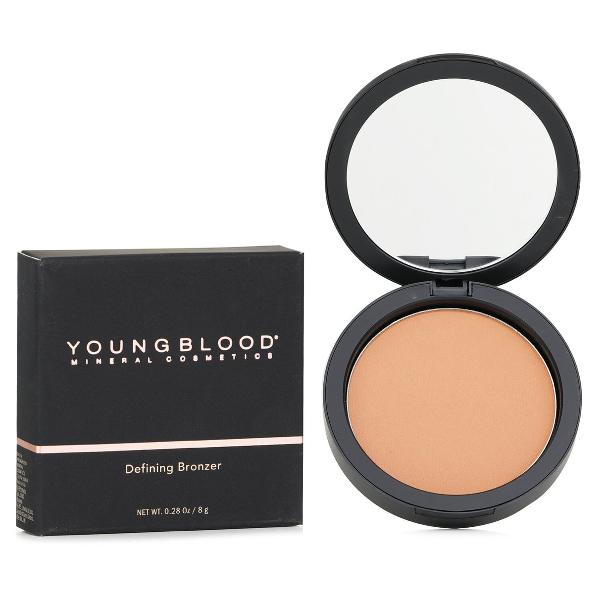 Youngblood Defining Bronzer #Soleil, a vegan bronzing powder for a radiant, sun-kissed complexion with buildable coverage.