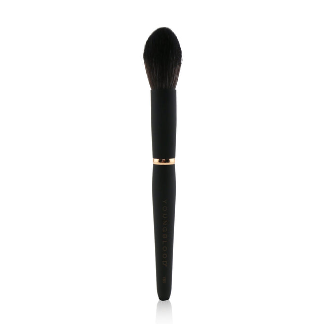 Youngblood YB5 Cheek Brush: Oval, tapered, cruelty-free brush for flawless blush application with soft Taklon synthetic fibers.