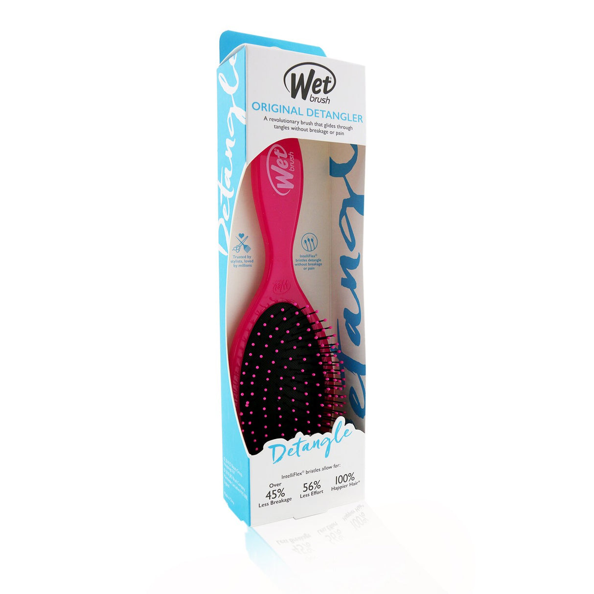 Vibrant pink Wet Brush Original Detangler, featuring ultra-soft bristles for gentle, pain-free detangling of all hair types.