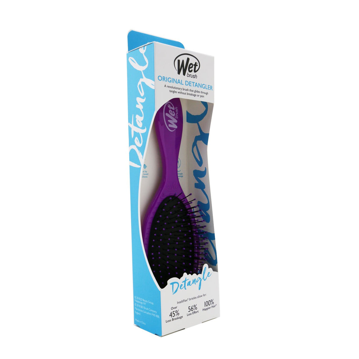 Wet Brush Original Detangler in purple, featuring IntelliFlex bristles for painless, damage-free detangling of all hair types.