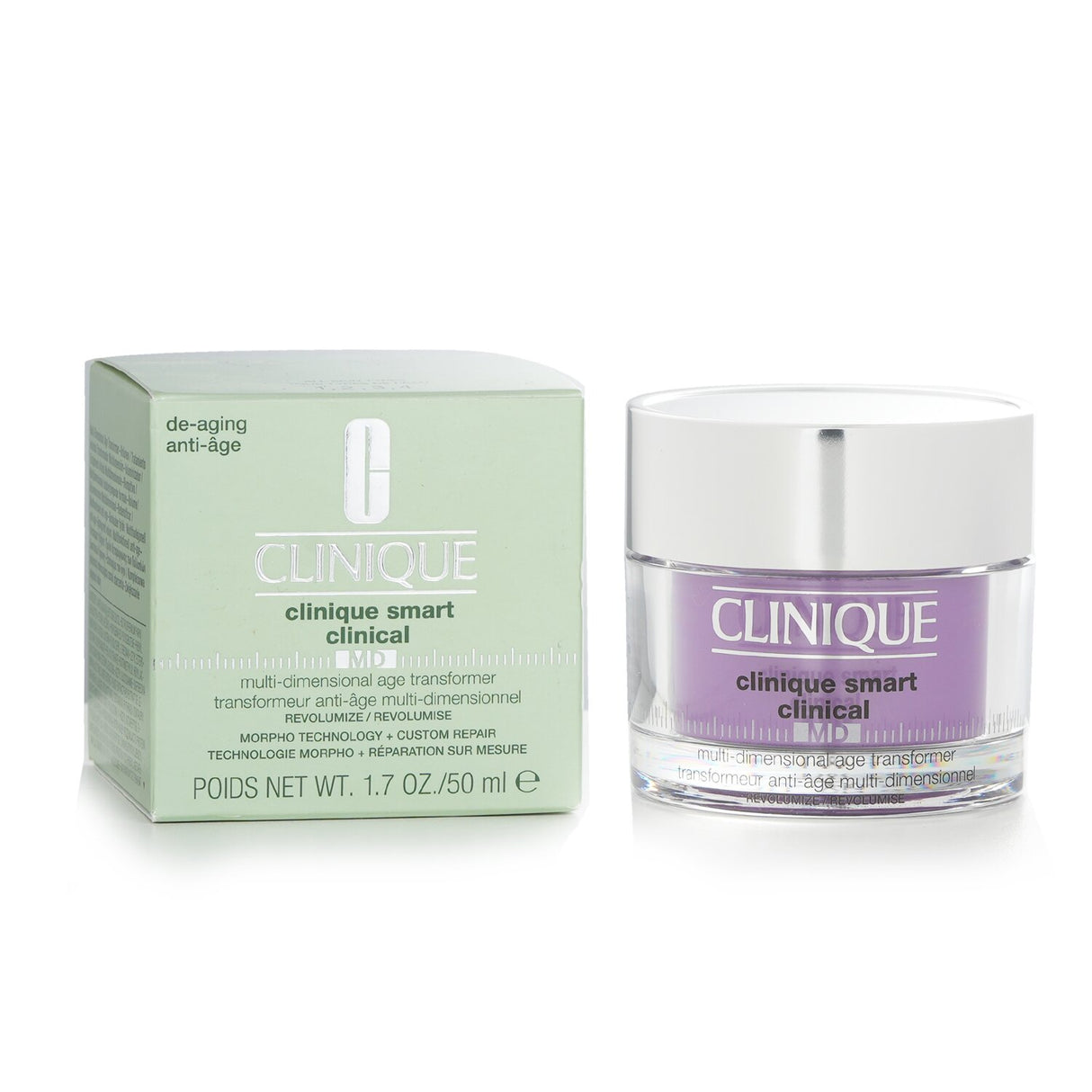 Clinique Smart Clinical MD Multi-Dimensional Age Transformer moisturizer in 50ml, revitalizes and plumps skin, anti-aging benefits.
