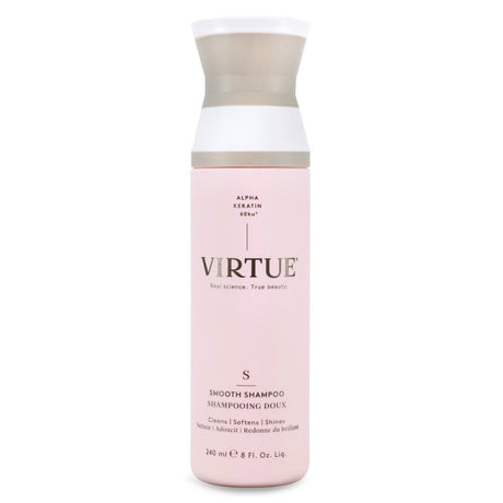 Virtue Smooth Shampoo 240ml: Daily smoothing shampoo with Alpha Keratin for healing, frizz control, and vibrant, hydrated hair.