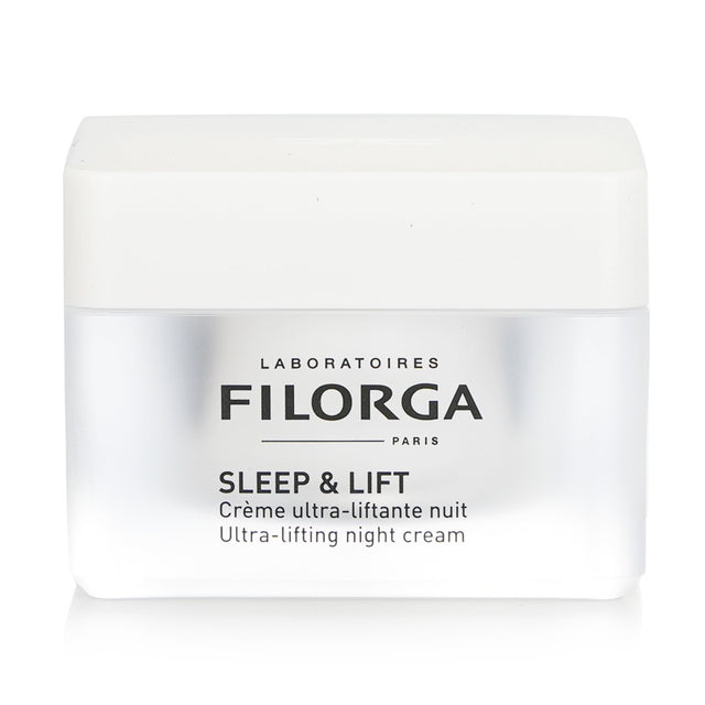 Filorga Sleep & Lift Night Cream in a 50ml jar, offering ultra-lifting, nourishing, and rejuvenating skin benefits overnight.