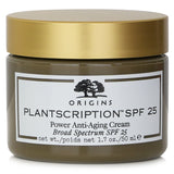 Origins Plantscription SPF 25 Anti-Aging Cream in 50ml, featuring Anogeissus for youthful, hydrated skin and sun protection.