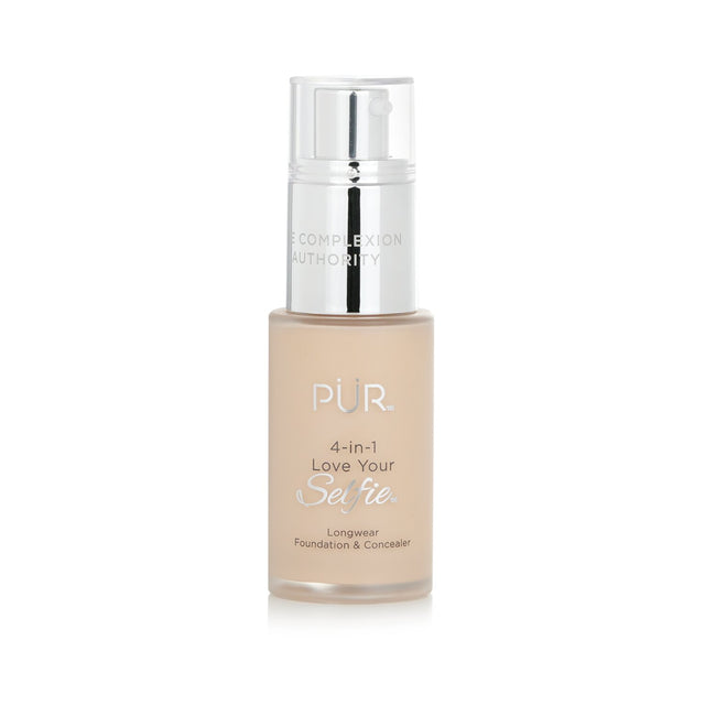 All-in-one foundation and concealer in Porcelain, perfect for very fair skin with golden undertones, offers long-lasting, flawless coverage.