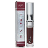 PUR Velvet Matte Liquid Lipstick in Dutty Wine, a rich, long-lasting shade with a hydrating, smooth mousse formula.