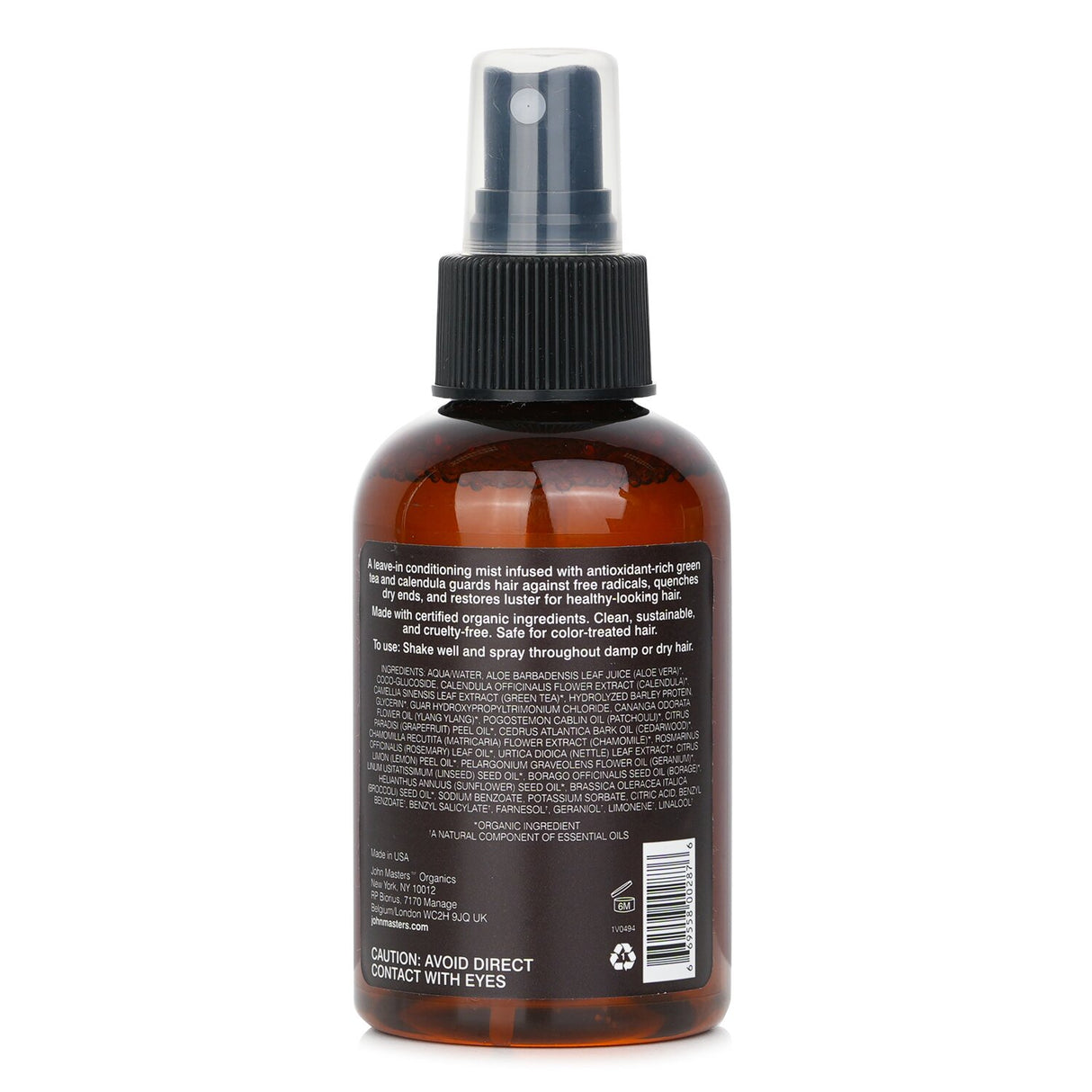 Lightweight leave-in conditioning mist with organic green tea and calendula for soft, shiny, and healthy hair.