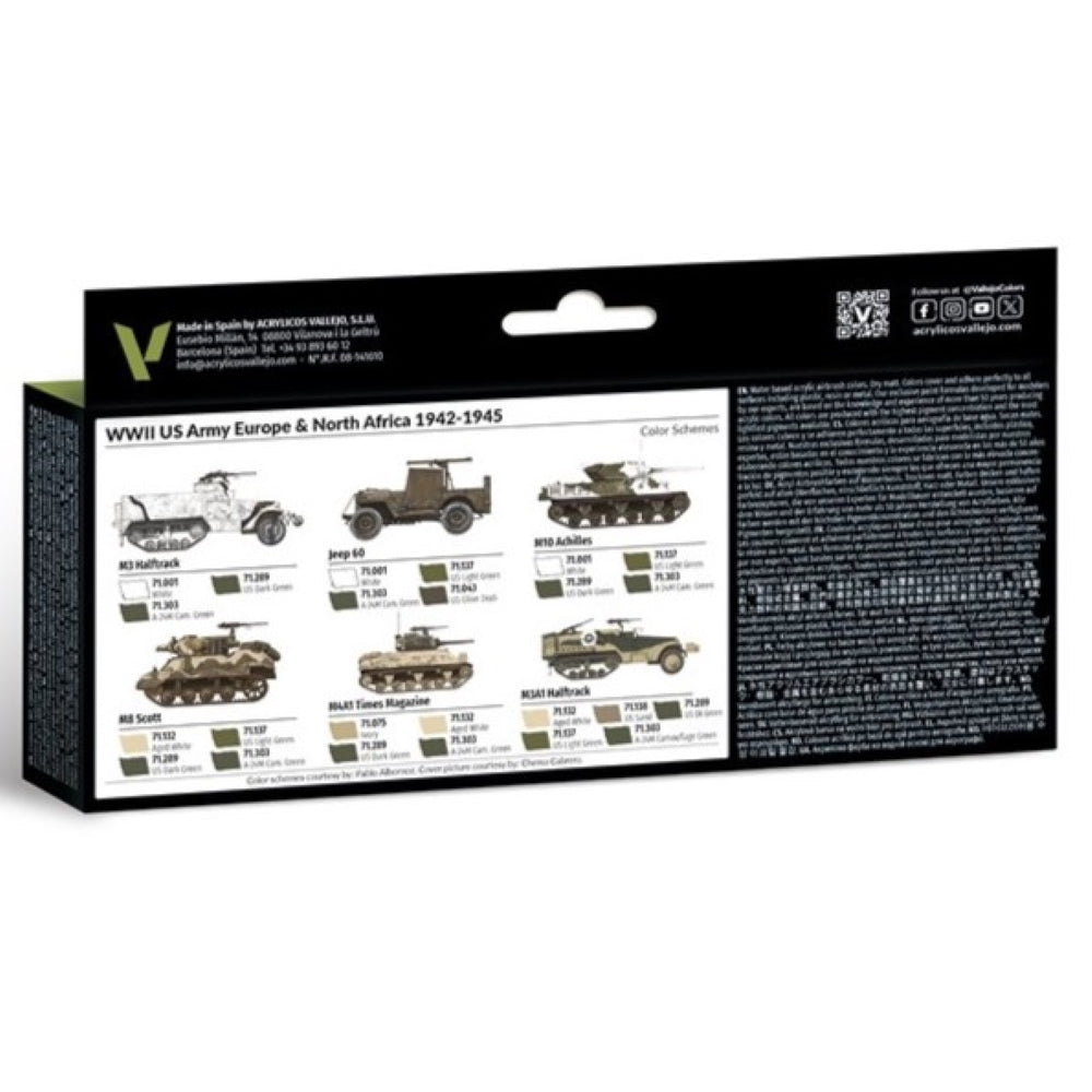 Vallejo - Model Air - Us Army Europe & North Africa 1942-1945 8 Colour Set