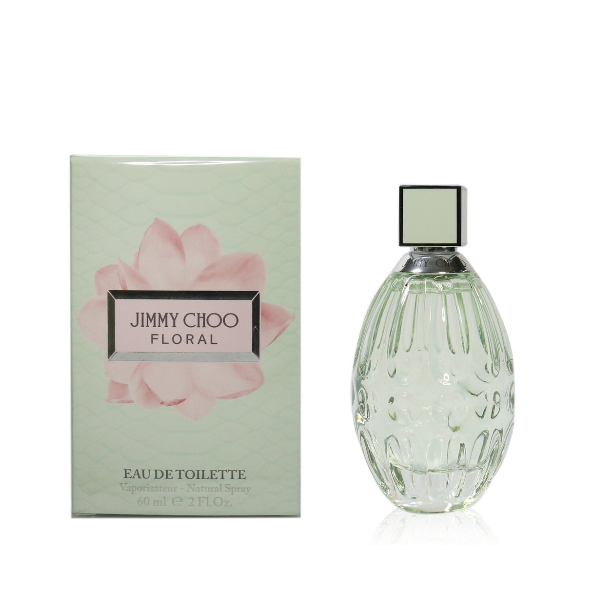 Elegant 60ml Jimmy Choo Floral Eau De Toilette Spray featuring fruity floral notes, perfect for modern women in spring or summer.