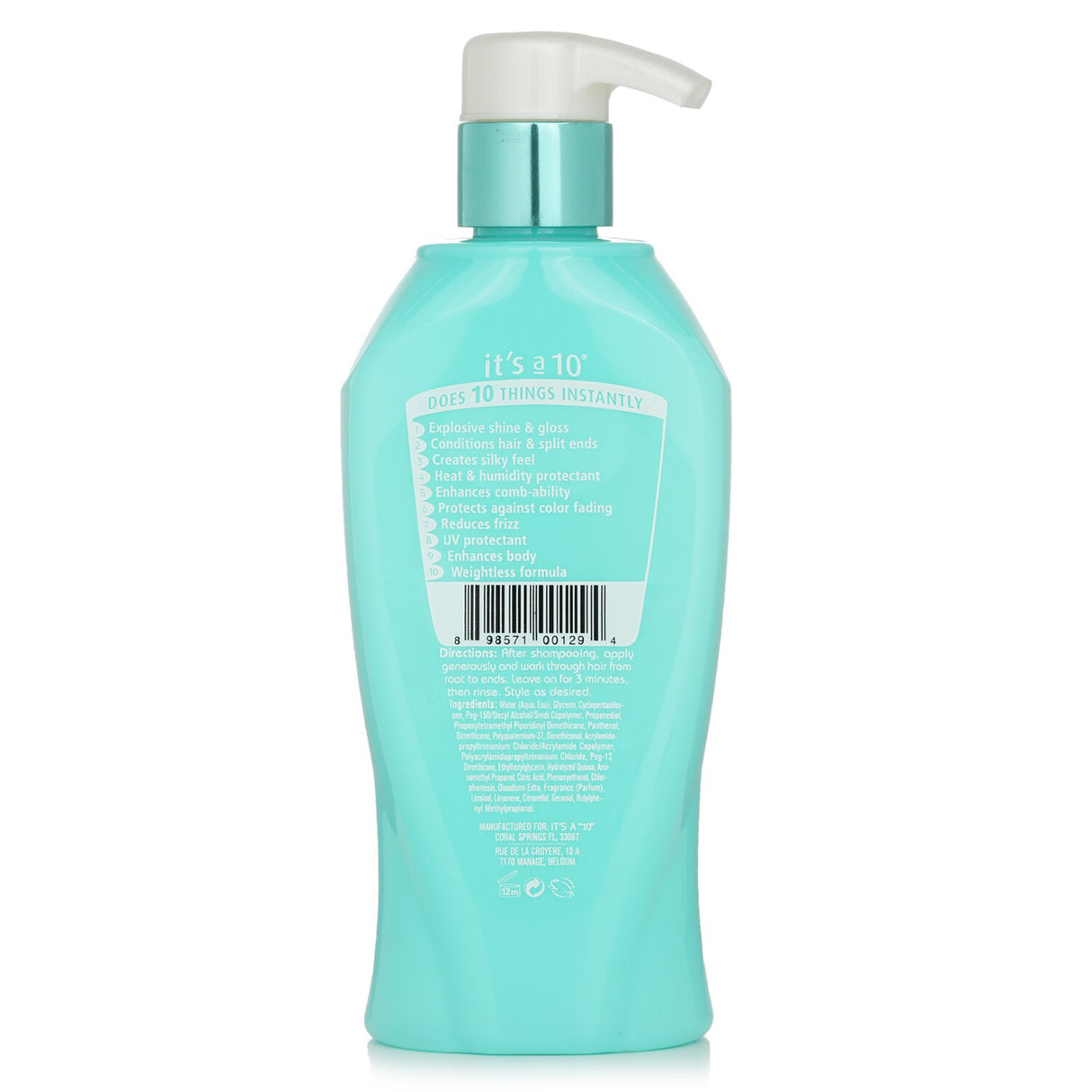 It's A 10 Blow Dry Miracle Glossing Glaze Conditioner in a 295.7ml bottle enhances shine, repairs hair, and controls frizz.