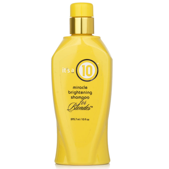 Miracle Brightening Shampoo for Blondes, enhances highlights, prevents brassiness, and adds volume for vibrant blonde hair.