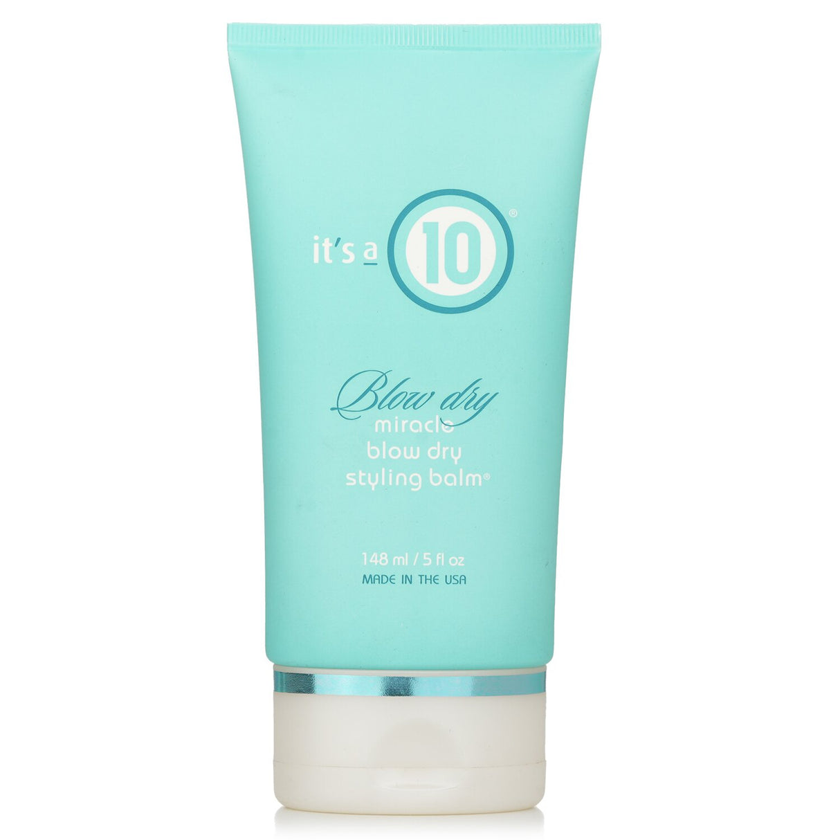 It's A 10 Blow Dry Miracle Balm in 148ml bottle, designed for frizz control and heat protection, suitable for all hair types.