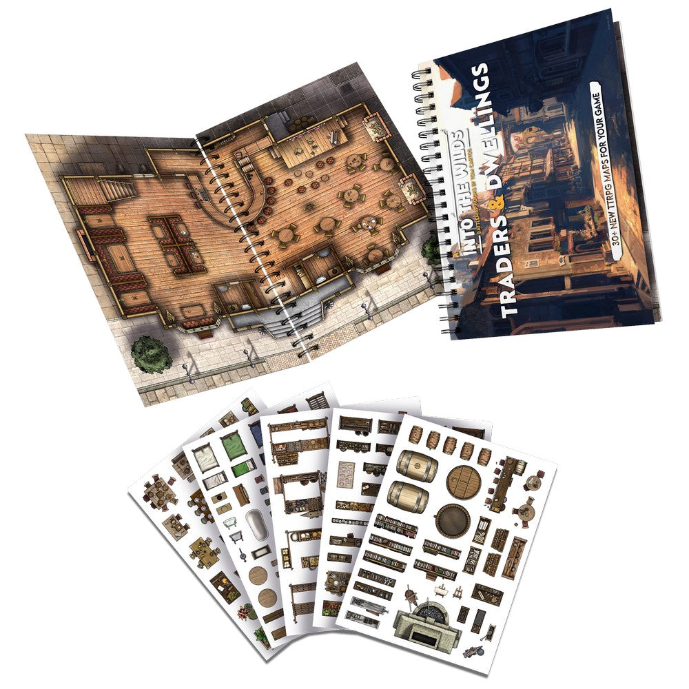 Into the Wilds Battlemap Books - Traders & Dwellings