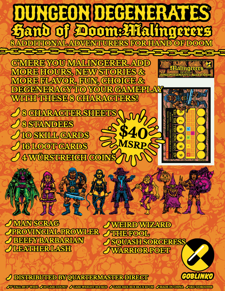 Dungeon Degenerates - Malingerers Expansion Board Game
