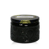 Voluspa Petite Jar Candle in Moso Bamboo, 90g; eco-friendly wax, captivating scent, ornate Japanese design, 25-hour burn.