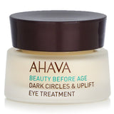Ahava's 15ml eye treatment revitalizes tired eyes, reduces dark circles, and enhances elasticity with botanicals and peptides.
