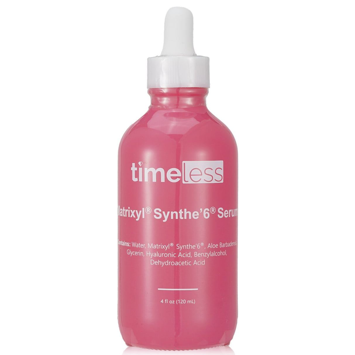 Timeless Skin Care Matrixyl S6 Serum with Hyaluronic Acid in 120ml bottle, designed for anti-aging and deep hydration.