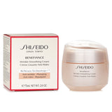 Luxurious Shiseido Benefiance Wrinkle Smoothing Cream in 75ml, enhances radiance and reduces wrinkles with ReNeura Technology+.