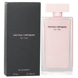 Narciso Rodriguez For Her Eau De Parfum Spray in a 150ml bottle, embodying sophistication with floral and woody notes.