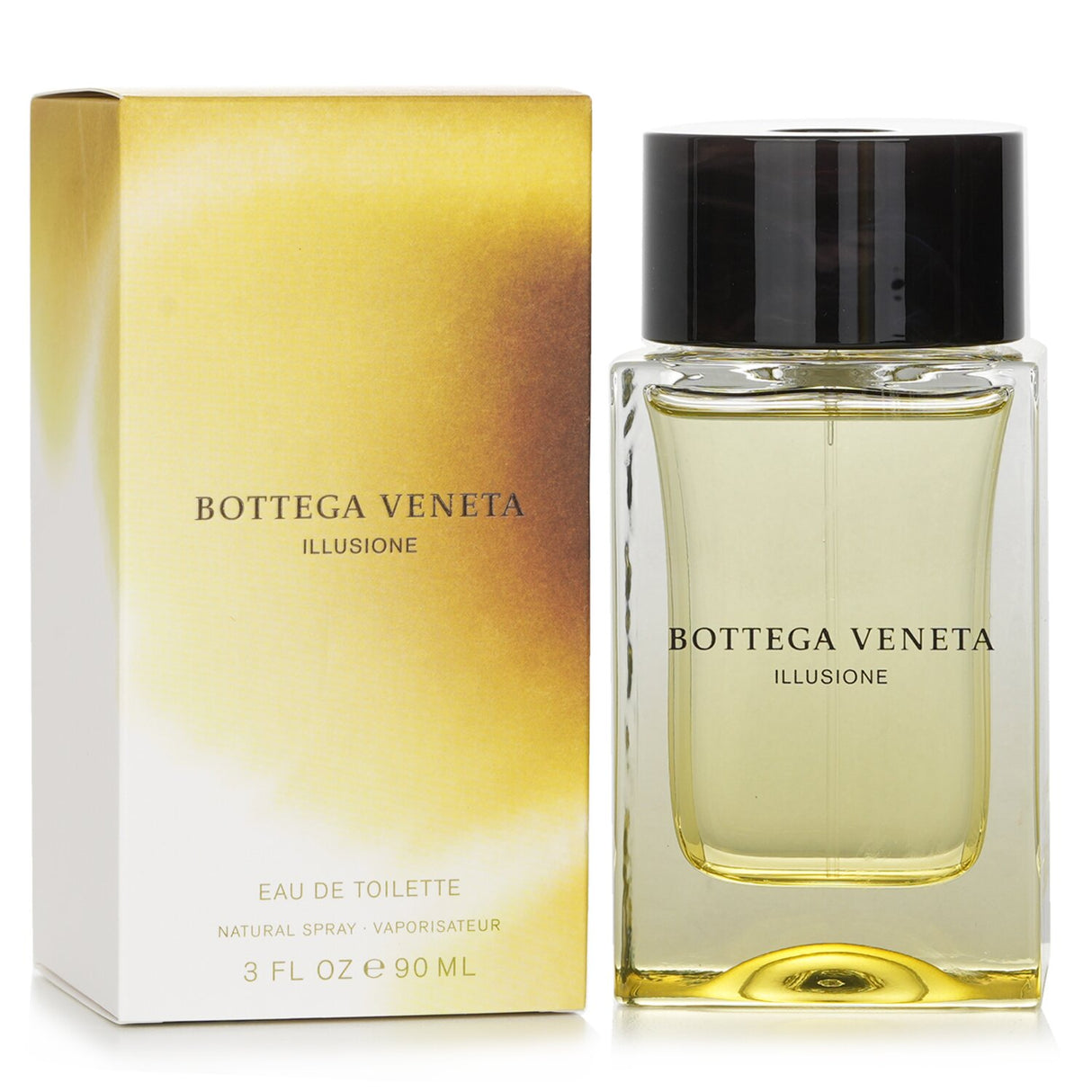 Bottega Veneta Illusione Eau De Toilette Spray in 90ml, featuring fresh citrus notes with a warm, woody finish for modern men.