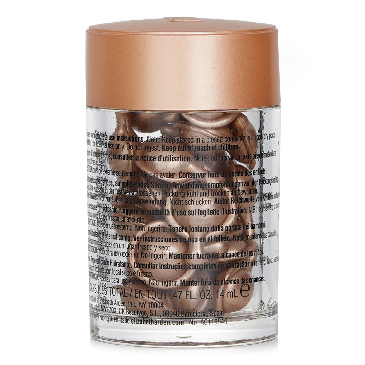 Elizabeth Arden Ceramide Vitamin C Capsules, radiance renewal serum for youthful glow and protection against aging signs.