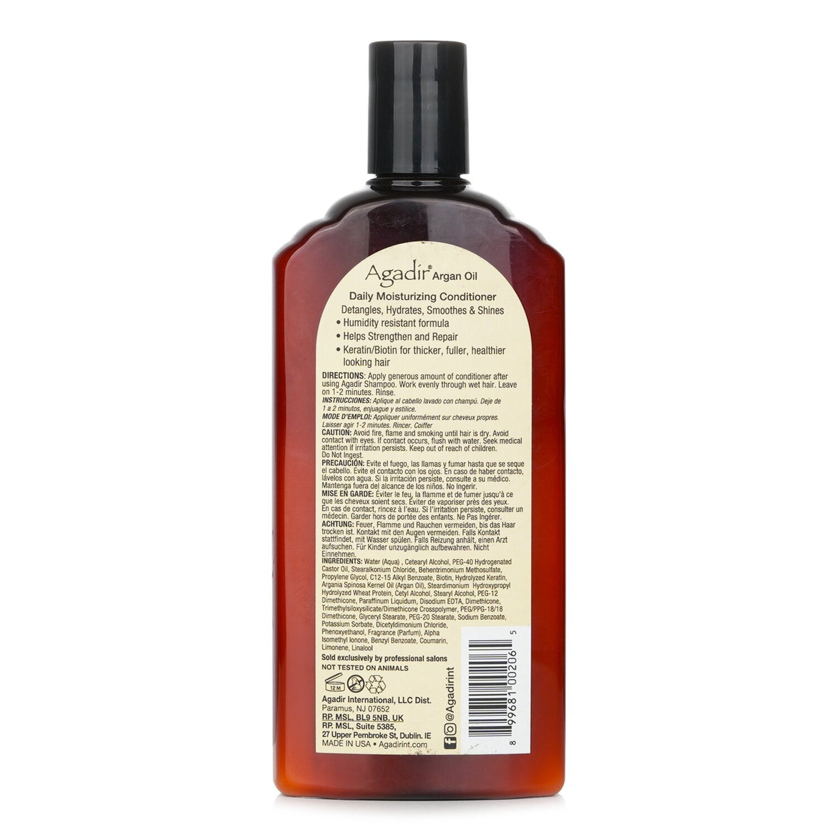 Lightweight daily conditioner with Argan oil, Vitamin E, and antioxidants for all hair types; hydrates, detangles, and protects.