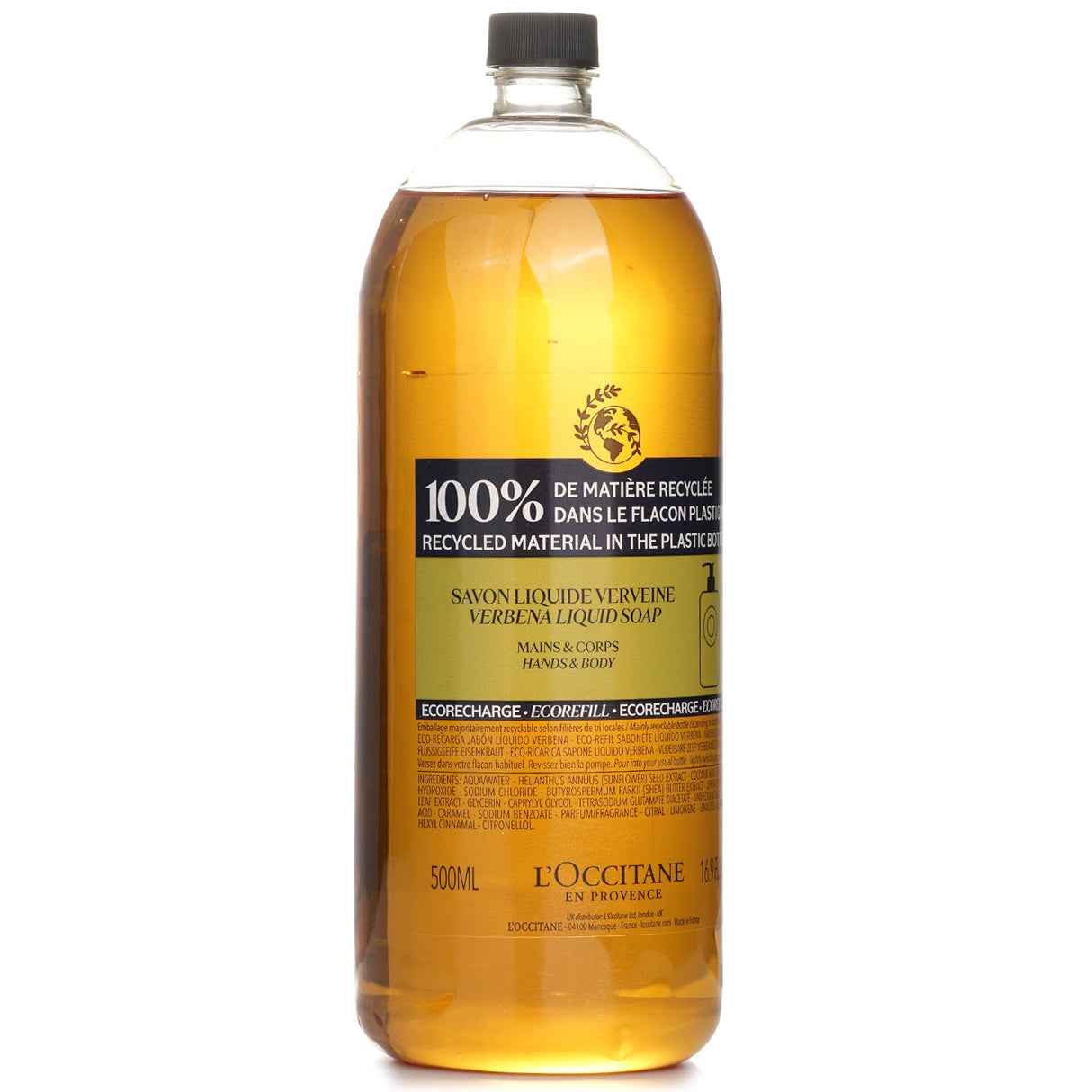 L'Occitane Verveine (Verbena) Liquid Soap For Hands & Body (Eco-Refill) 500m