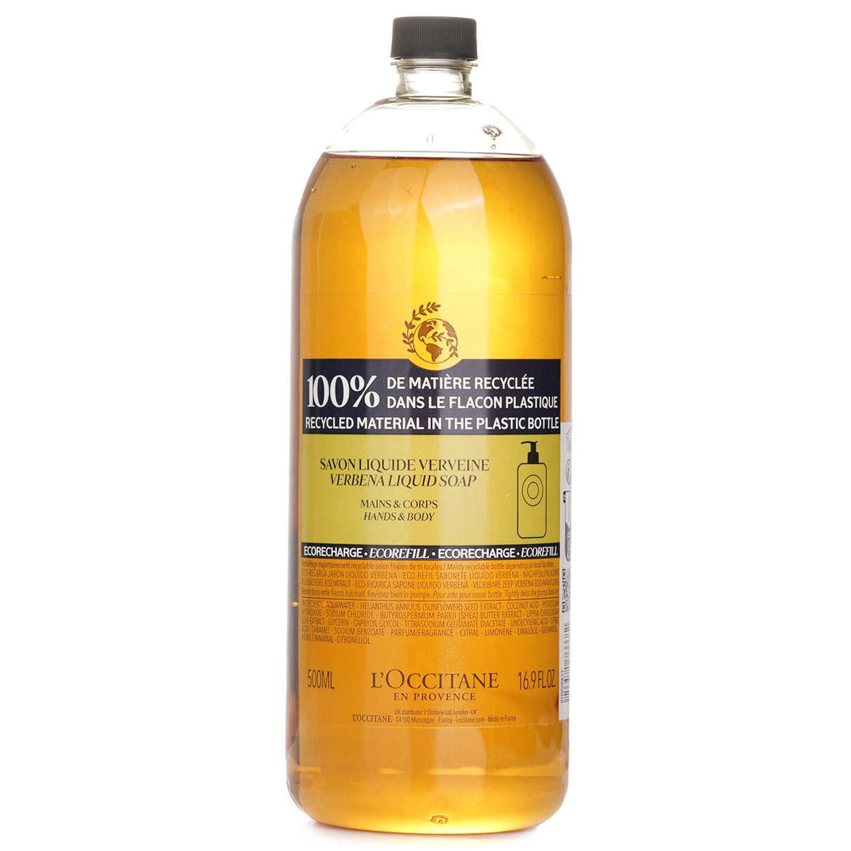 L'Occitane Verveine (Verbena) Liquid Soap For Hands & Body (Eco-Refill) 500m