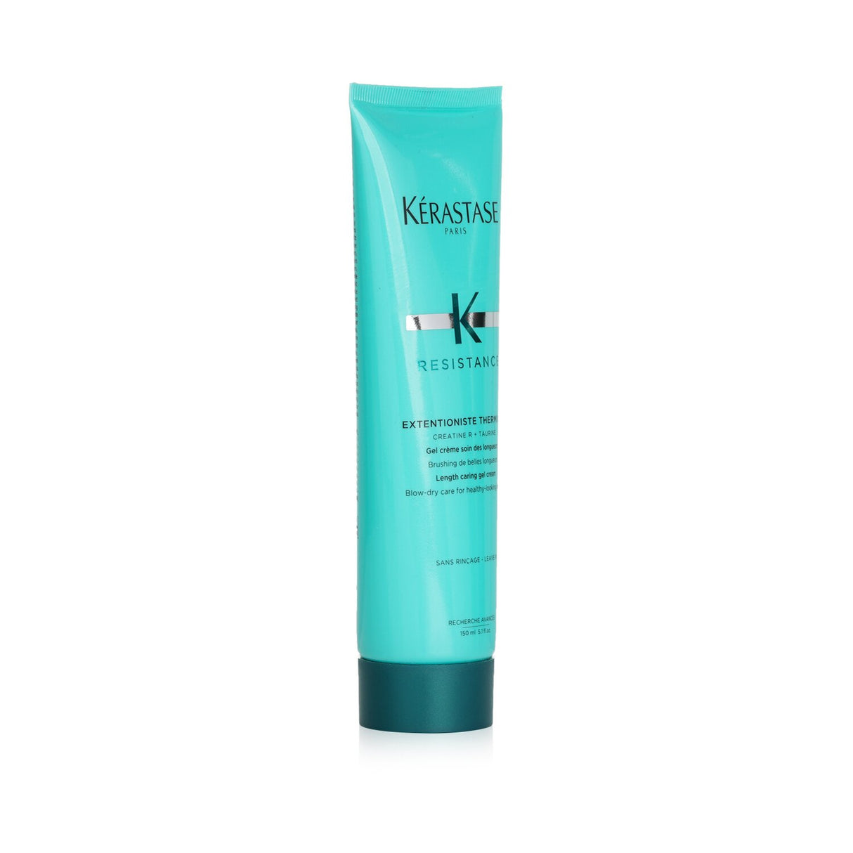 Kerastase Resistance Extentioniste Thermique Gel Cream for healthy, long hair, with 450°F thermo-protection and strengthening ingredients.