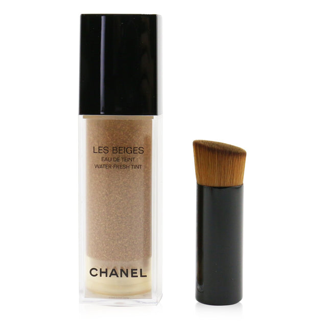 Chanel Les Beiges Water Fresh Tint in #Medium with 75% water, offers sheer coverage, hydration, and a radiant glow.