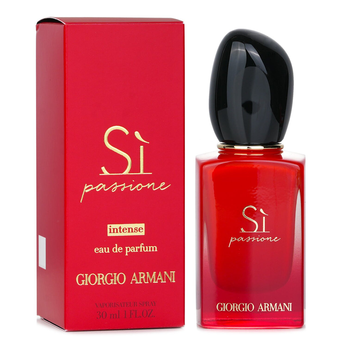 Giorgio Armani Si Passione Intense 30ml Eau De Parfum with floral woody notes, featuring blackcurrant and jasmine for elegance.