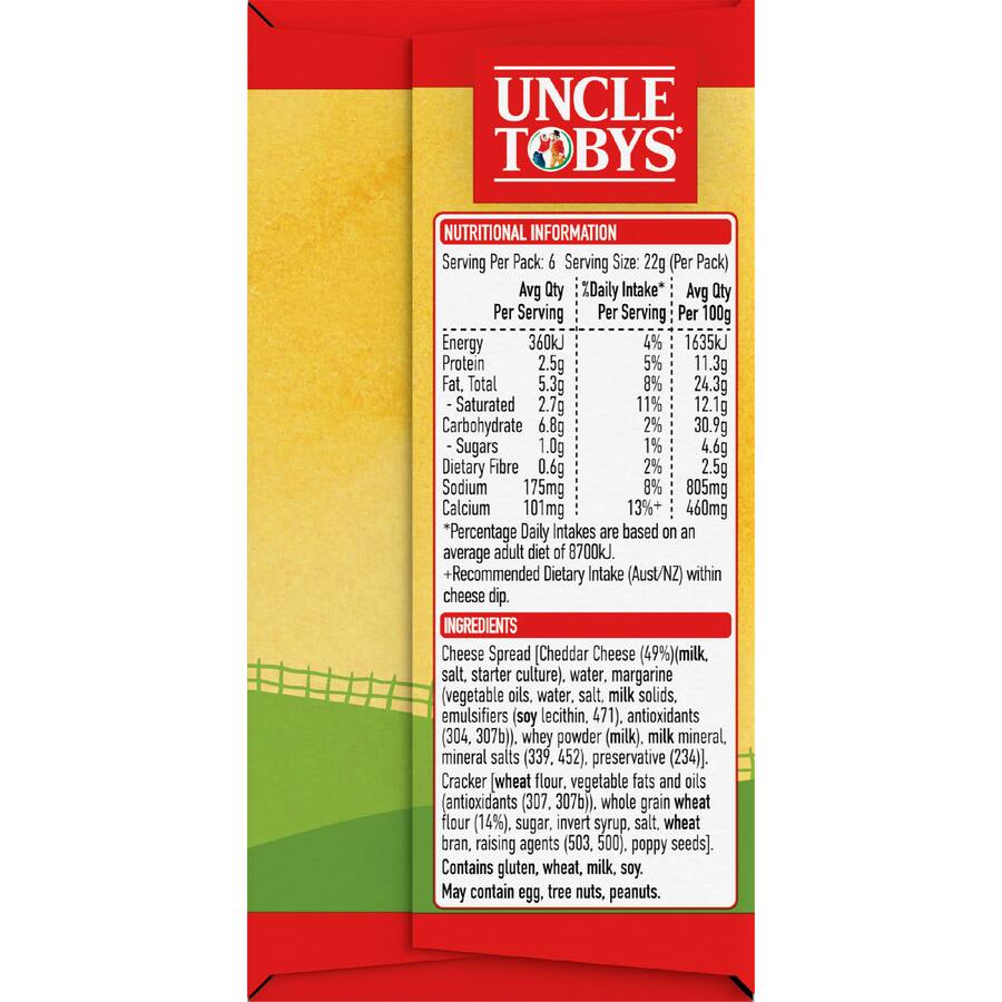Uncle Tobys Le Snak Dip & Crackers Cheddar Cheese - 132g