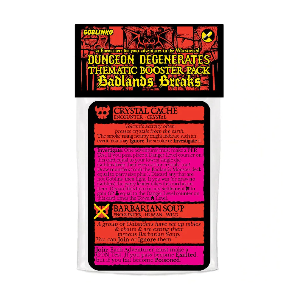 Dungeon Degenerates - Badlands Breaks Booster Board Game
