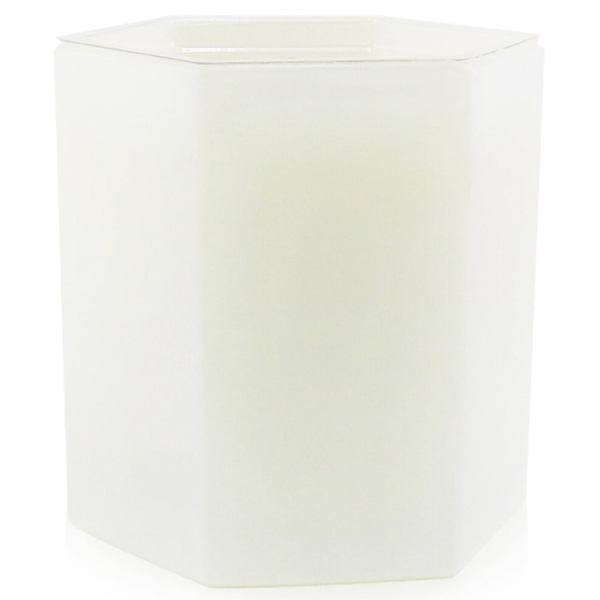 Luxurious Manhattan candle in a white glass container, offering 60 hours of vibrant fragrance with notes of satsuma and amber.