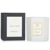 Elegant Antica Farmacista Prosecco Candle in a white glass jar, offering 60 hours of uplifting fruity floral fragrance.
