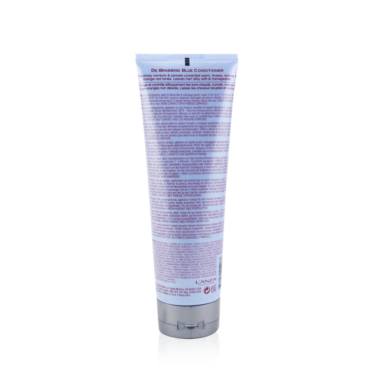 Blue conditioner for brunettes, eliminates brassiness, nourishes with natural agents, leaves hair soft and shiny.