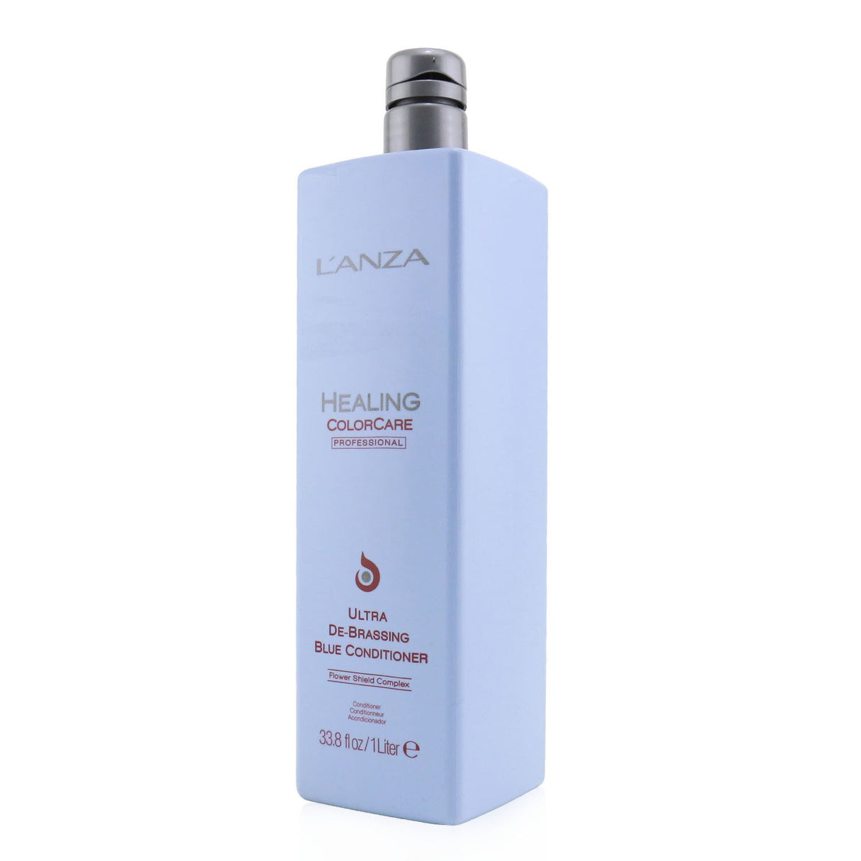 Lanza Healing ColorCare De-Brassing Blue Conditioner, 1000ml, tones brassiness for vibrant, cool-toned hair in color-treated brunettes.