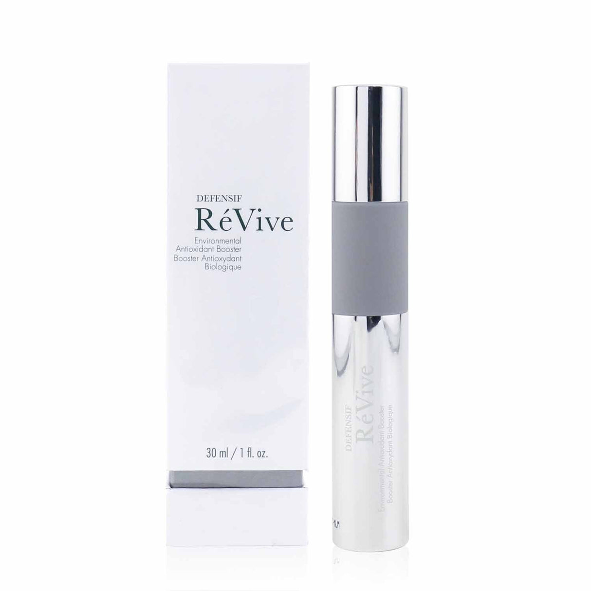 ReVive Defensif Booster 30ml, a potent antioxidant blend protecting skin from pollution and blue light for a youthful glow.