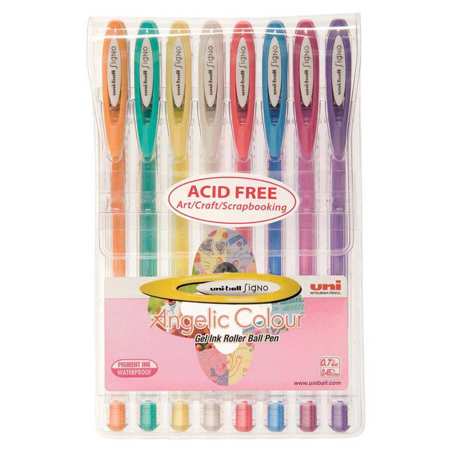 Pastel gel pen set with 0.7mm nib, featuring waterproof pigment ink and transparent barrels for monitoring ink levels.