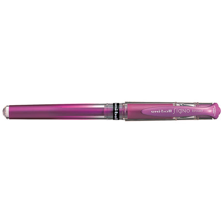 Metallic pink gel pen with smooth-flowing ink, perfect for journaling, scrapbooking, and artistic projects.