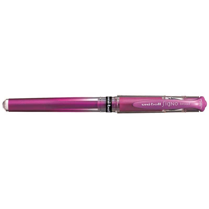 Metallic pink gel pen with 1.0mm tip, perfect for smooth writing, journaling, and artistic projects.