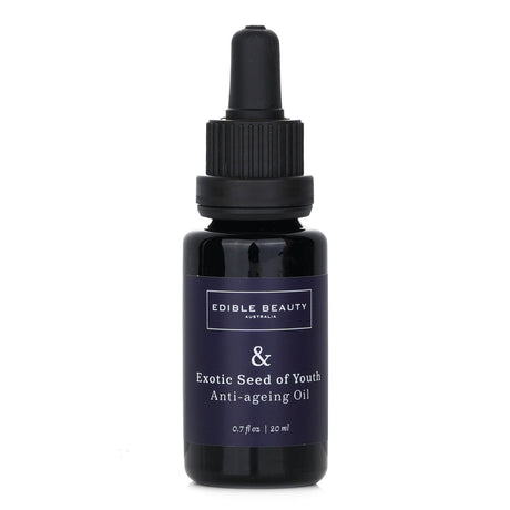 Edible Beauty Exotic Seed of Youth Anti-Ageing Oil in a 20ml bottle, rich in exotic oils for youthful, radiant skin.