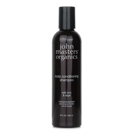 John Masters Organics Scalp Conditioning Shampoo, enriched with zinc and sage for a soothing, revitalizing hair care experience.