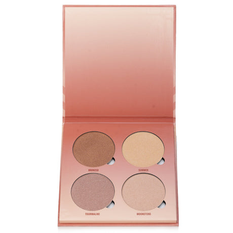 Anastasia Beverly Hills Glow Kit with four highlighter shades for a sun-kissed glow, suitable for all skin tones.